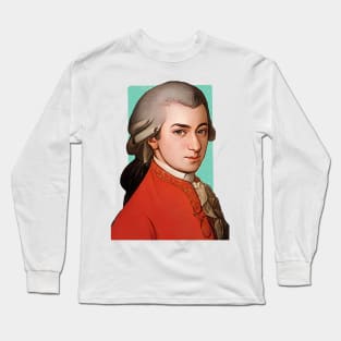 Austrian Composer Wolfgang Amadeus Mozart illustration Long Sleeve T-Shirt